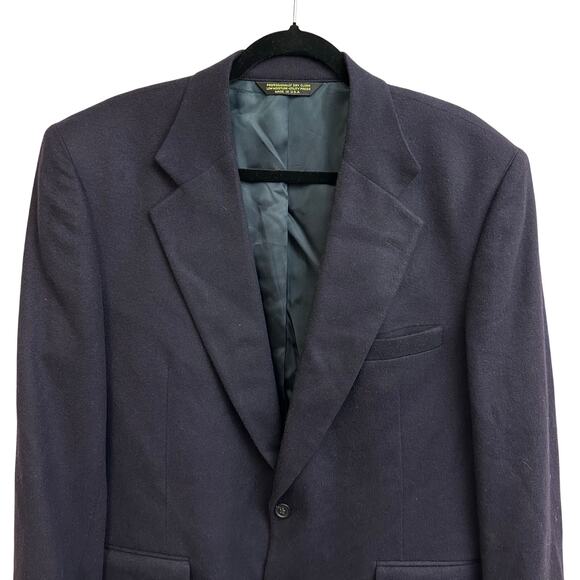 Branford & Taylor Men's Navy Blue 100% Cashmere Blazer Sport Jacket 48R**** - Picture 2 of 9